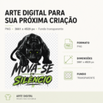 Mova-se em Silêncio — Estampa Digital Pantera para Camiseta - Imagem 5