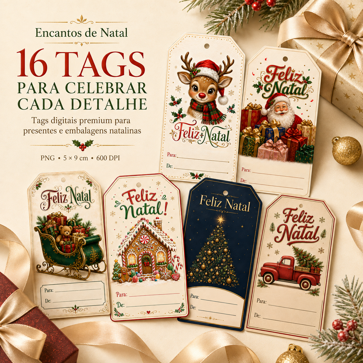 encanto01 Encantos de Natal — Coleção de Tags Digitais Premium - Imagem 1