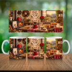 Natal com Cheiro de Café — Estampa Digital para Caneca