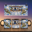 Azulejo Natalino da Fazenda — Arte Digital para Caneca