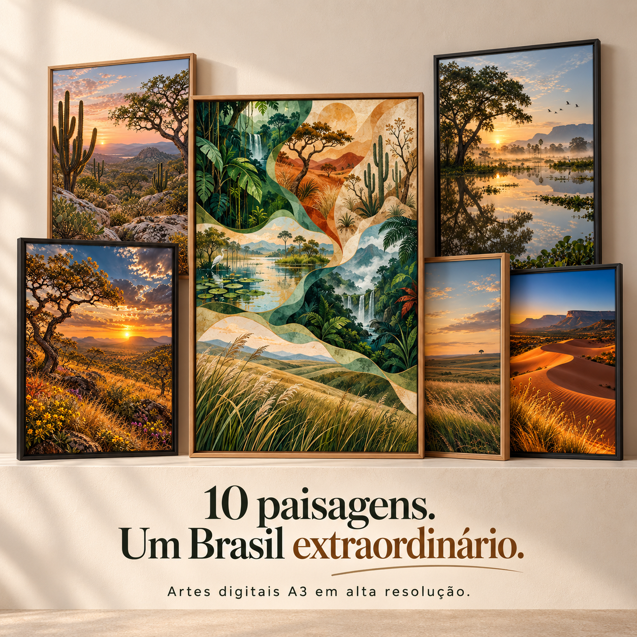 Biomas do Brasil 1 Biomas do Brasil - 10 artes digitais para Quadros - Imagem 1