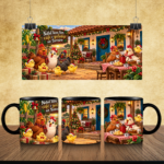 Galinheiro em Festa — Estampa Digital para Caneca